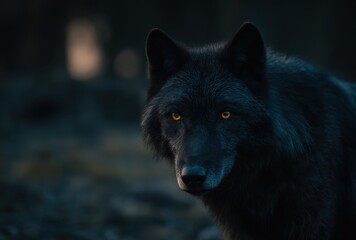 A person riding a bicycle along a dark, tree-lined path during nighttime with minimal lighting
