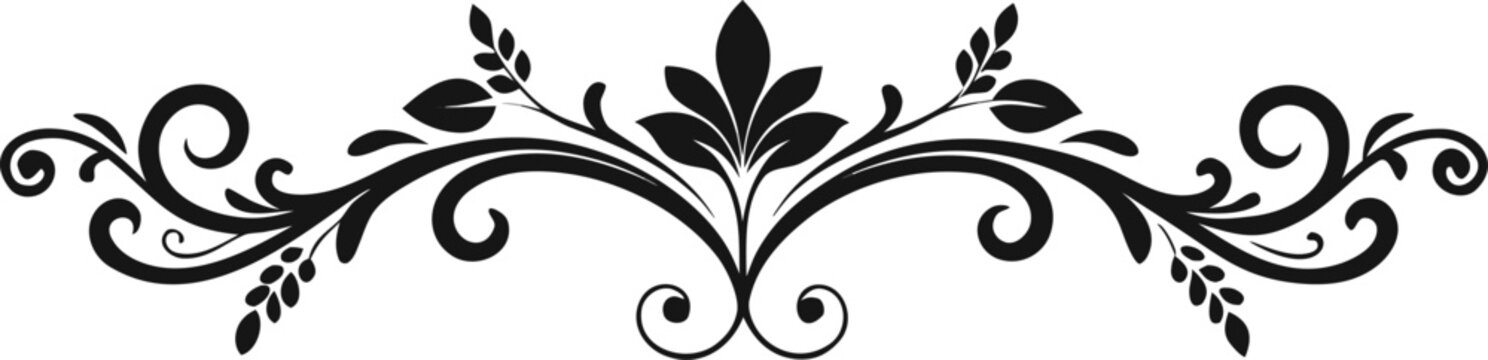 Elegant Vintage Floral Swirl Vector.