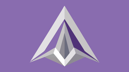 Fototapeta premium Geometric Abstract Arrow Shape on Purple Background vector illustration