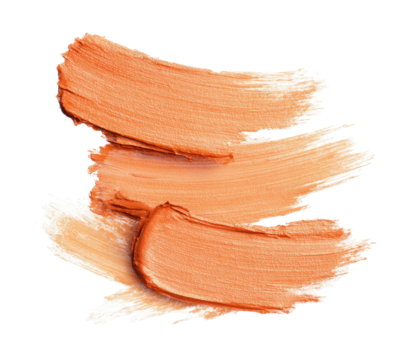 Three swaths of peachy-tan makeup