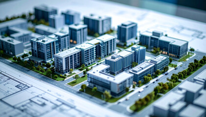 urban planning on a blueprint