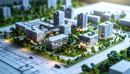 urban planning on a blueprint