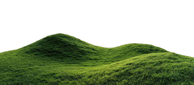 Lush green hills, outlined