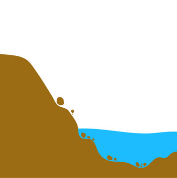 brown cliffside blue water scene clip art preview