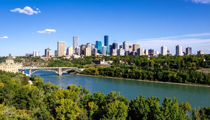 Naklejka premium Cityscape panorama of a North American metropolis.