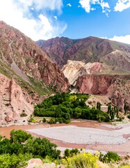 Mountain river valley, lush greenery (1)