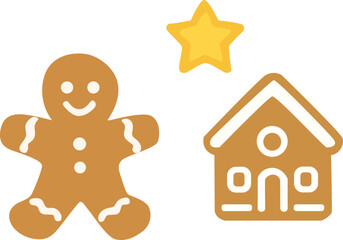 gingerbread man with christmas tree