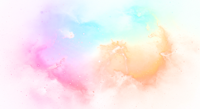 Pastel Watercolor Cloudscape with Pink Blue and Orange Hues and Subtle Texture. - Powered by Adobe