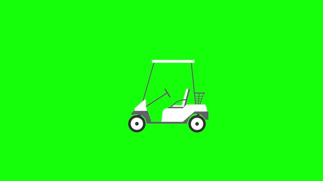 Golf Cart on a Green Screen cartoon animation