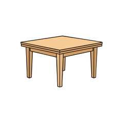 Classic Wooden Table Cartoon Style. A straightforward rendering of a household furnishing, suitable for various activities and gatherings. Evokes a sense of foundation and utility.