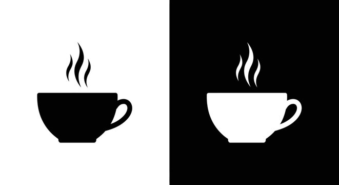 Hot coffee cup icon symbolizing drink beverage caffeine breakfast energy and popular lifestyle culture