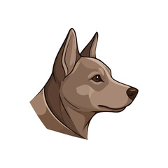 Brown Canine Profile Artwork. Artistic depiction of a tan furry friend in profile. Its attentive gaze suggests loyalty, intelligence, and a vigilant nature. Ideal for pet themed designs.