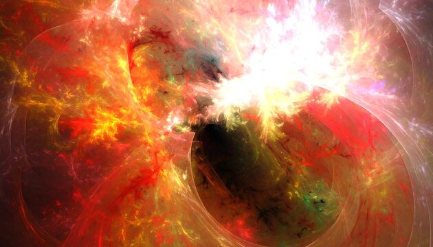 A vibrant abstract design with fiery hues and swirling patterns creates a dynamic visual experience.