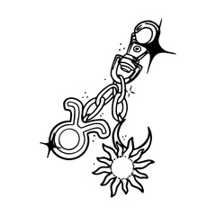 Taurus zodiac keychain vector design
