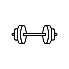 Fitness Barbell Symbol. Simple yet powerful, this weightlifting equipment outline against a dark backdrop signifies dedication to physical health and personal growth.