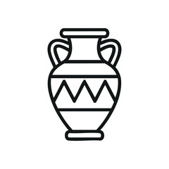 Ancient Amphora Icon. Stylized outline of a traditional vessel, embodying history, culture, and enduring heritage. Perfect for design projects.