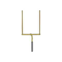 American Football Goal Post. Bright yellow uprights stand against a dark background. This image symbolizes triumph, ambition, and the pursuit of victory on the field. © Lull