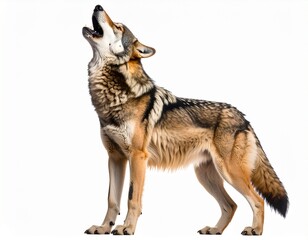 Fototapeta premium Wolf Howling in Nature