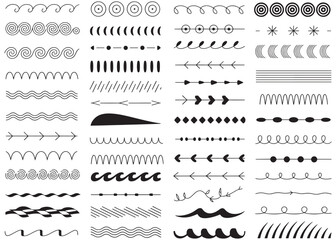 Collection of Hand Drawn Borders and Dividers an Assortment of Decorative Elements for Embellishing Pages and Designs