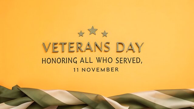 Veterans Day Tribute Honoring Service Members with American Flag and Stars on a Bright Background for Patriotic Celebrations
