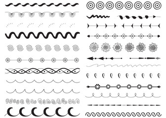 Collection of Decorative Dividers and Borders Ornamental Line Art for Creative Design and Scrapbooking Projects for Handmade Stationery and Invitations