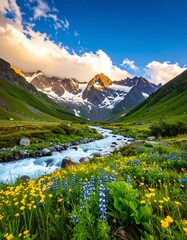 Mountain valley with wildflowers (1)