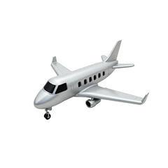 Silver airplane model against a black background.