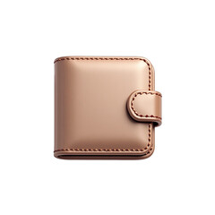 Rose gold leather wallet on a black background.