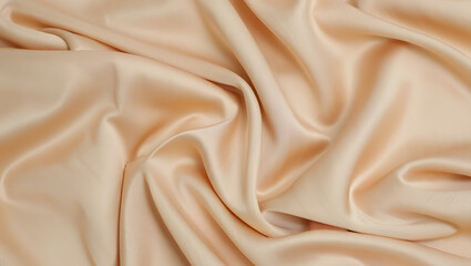 Obraz premium Silk Drapery: Delicate silk fabric, rendered in a captivating light cream tone, flows gracefully in gentle folds. Ideal for adding a touch of opulence to your next project.