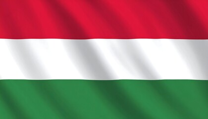 Obraz premium A close-up shot of the Hungarian flag with flowing fabric texture and shadow design elements