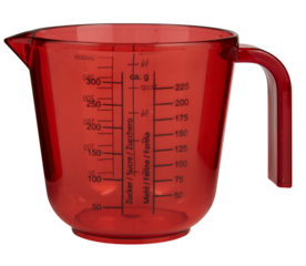 Red measuring cup cut out isolated transparent background