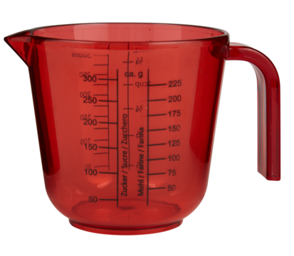 Red measuring cup cut out isolated transparent background
