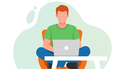 Person working remotely on laptop, embodying flexible modern lifestyle. Ideal for remote work, online education, and digital nomad concepts.