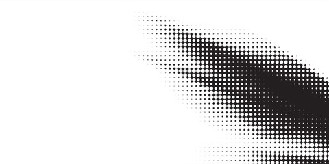 Grunge halftone gradient background. Faded grit noise texture. White and black sand wallpaper. Retro pixelated backdrop. Anime or manga style comic overlay. Vector