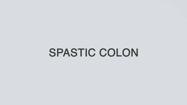 Spastic colon concept word stethoscope illustrative illustration text hand diagnosed on white background for digestive health awareness, patient care, and medical evaluation
