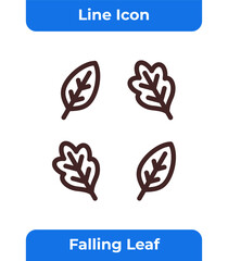 Falling Leaf Icon, Autumn and Season Elements, Leaves Blown by the Wind, Nature and Weather Symbol, Simple Lineal Vector Art