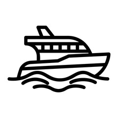 cruise ship Line Icon