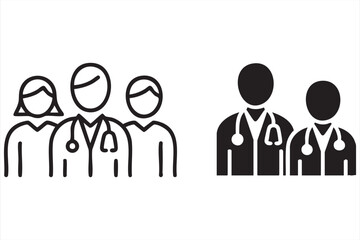 Medical Doctor Icons for Clinics and Hospitals: Female and Male Professionals