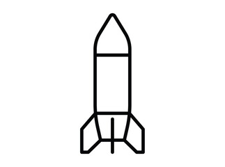Minimalist Rocket Icon Design for Space Exploration Concept and Innovation