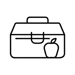 Lunchbox with apple illustration in minimalist style  
