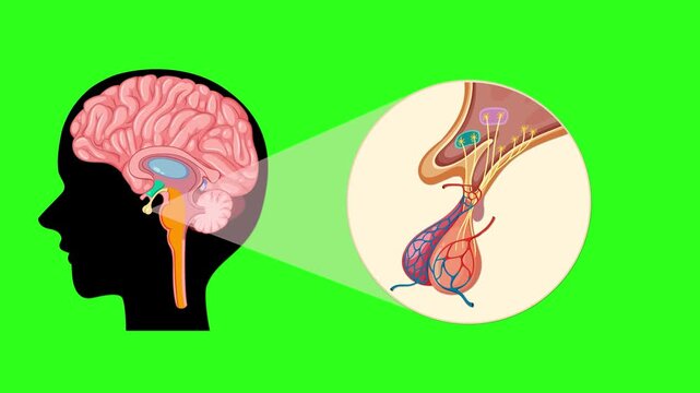 Animated Diagram of Pituitary Gland Anatomy in Human Brain