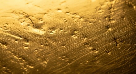 Close-up of Brushed Gold Metal Texture Background
