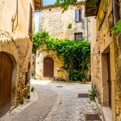Narrow alleyway in a quaint village