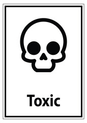Simple Toxic Sign with Skull Symbol on a White Background for Safety Use