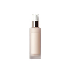 Frosted cream bottle with pump top.