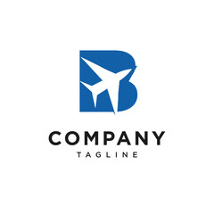 Letter B Jet Plane Logo Icon vector