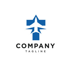 Letter T Jet Plane Logo Icon vector