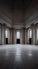 structural,monumental,columns,symmetrical,concrete,design,natural,windows,open,form,space,geometric,industrial,clean,light,architecture,modern,urban,large,minimal