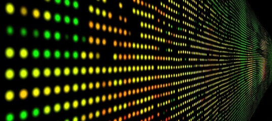 Colorful LED dots form a grid pattern