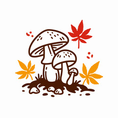 autumn mushroom vector illustration